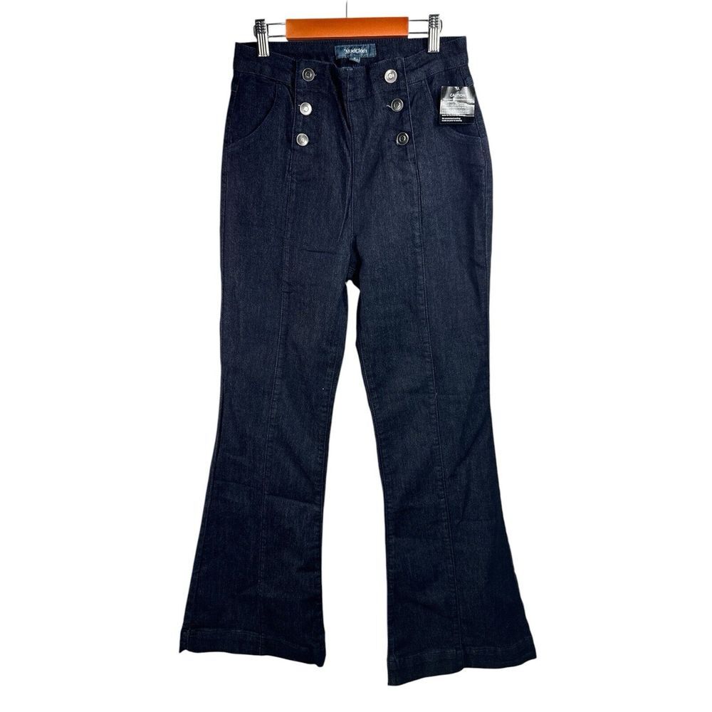 ModCloth Button Fly High-Rise Dramatic Flare‎ Leg Jeans Womens Size 8